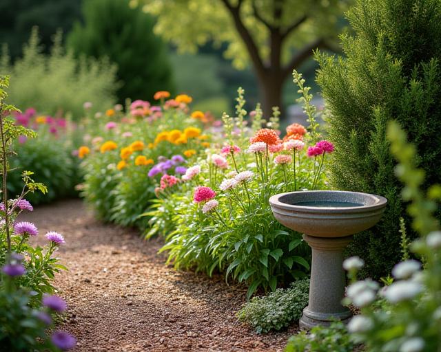 Beautiful bird-friendly garden with native plants